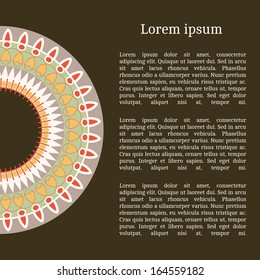 Frame template for cards, invitations, banners. You can place any text here. Invitation card with egyptian national pattern, vector