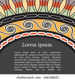 Frame template for cards, invitations, banners. You can place any text here. Invitation card with egyptian national pattern, vector