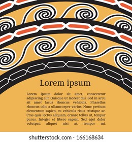 Frame template for cards, invitations, banners. You can place any text here. Invitation card with egyptian national pattern, vector
