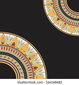 Frame template for cards, invitations, banners. You can place any text here. Invitation card with egyptian national pattern, vector