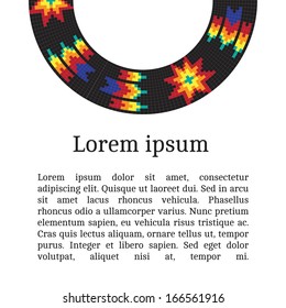 Frame template for cards, invitations, banners. You can place any text here. Invitation card with native american (indian) round pattern, vector.