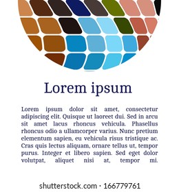 Frame template for cards, invitations, banners. You can place any text here. Invitation card with abstract mosaic pattern, vector.