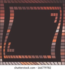Frame template for cards, invitations, banners. You can place any text here. Invitation card with abstract mosaic pattern, vector.
