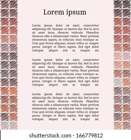 Frame template for cards, invitations, banners. You can place any text here. Invitation card with abstract mosaic pattern, vector.