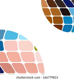 Frame template for cards, invitations, banners. You can place any text here. Invitation card with abstract mosaic pattern, vector.