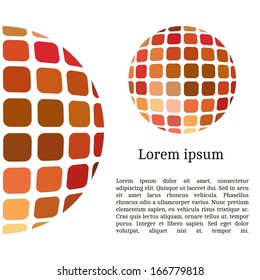 Frame template for cards, invitations, banners. You can place any text here. Invitation card with abstract mosaic pattern, vector.