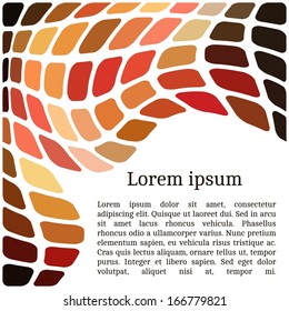 Frame template for cards, invitations, banners. You can place any text here. Invitation card with abstract mosaic pattern, vector.