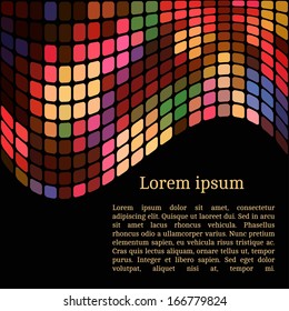 Frame template for cards, invitations, banners. You can place any text here. Invitation card with abstract mosaic pattern, vector.