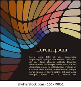 Frame template for cards, invitations, banners. You can place any text here. Invitation card with abstract mosaic pattern, vector.