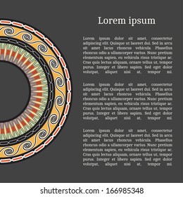 Frame template for cards, invitations, banners. You can place any text here. Invitation card with egyptian national pattern, vector