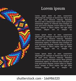 Frame template for cards, invitations, banners. You can place any text here. Invitation card with native american (indian) round pattern, vector.