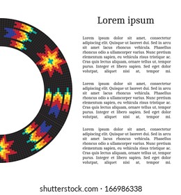 Frame template for cards, invitations, banners. You can place any text here. Invitation card with native american (indian) round pattern, vector.
