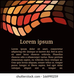 Frame template for cards, invitations, banners. You can place any text here. Invitation card with abstract mosaic pattern, vector.