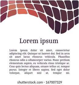 Frame template for cards, invitations, banners. You can place any text here. Invitation card with abstract mosaic pattern, vector.