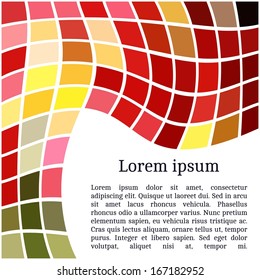 Frame template for cards, invitations, banners. You can place any text here. Invitation card with abstract mosaic pattern, vector.