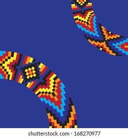 Frame template for cards, invitations, banners. Invitation card with native american (indian) round pattern, vector.