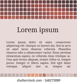 Frame template for cards, invitations, banners. You can place any text here. Invitation card with abstract mosaic pattern, vector.