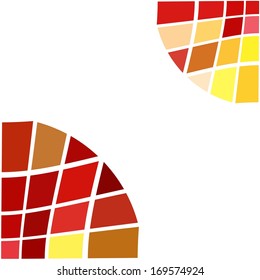 Frame template for cards, invitations, banners. You can place any text here. Invitation card with abstract mosaic pattern, vector.