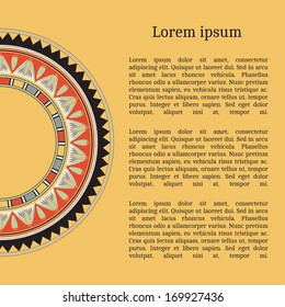 Frame template for cards, invitations, banners. You can place any text here. Invitation card with egyptian national pattern, vector