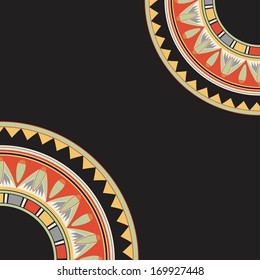 Frame template for cards, invitations, banners. You can place any text here. Invitation card with egyptian national pattern, vector