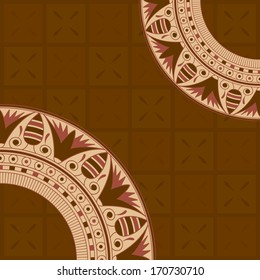 Frame template for cards, invitations, banners. You can place any text here. Invitation card with egyptian national pattern, vector, eps10