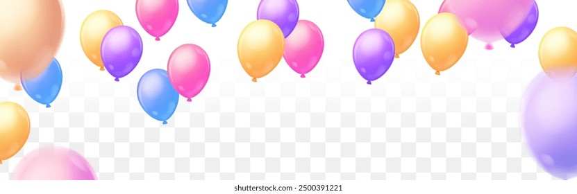 Frame template Celebration party banner with color balloons background. Sale  Grand Opening Card luxury greeting rich. 