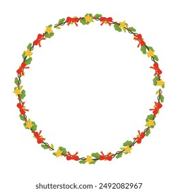 Frame template for christmas season celebration, christmas wreath concept