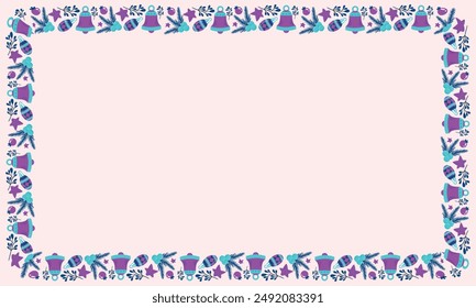 Frame template for christmas season celebration, christmas wreath concept.