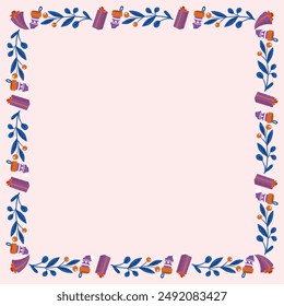 Frame template for christmas season celebration, christmas wreath concept.