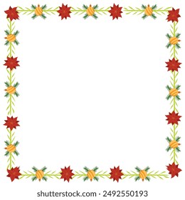 Frame template for christmas season celebration, christmas wreath concept.