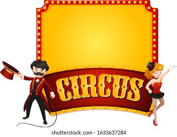 Frame template with circus theme illustration