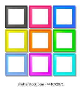 Conjunto de colores de plantilla de marco, elemento de diseño, ilustración vectorial