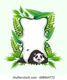 Frame template with cute panda illustration