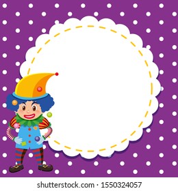 Frame template design with circus clown illustration
