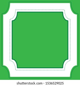 Frame template design with green background illustration