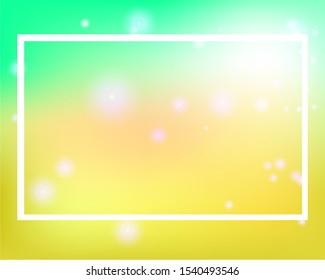 Frame template design with green and yellow background illustration