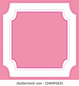 Frame template design with pink background illustration
