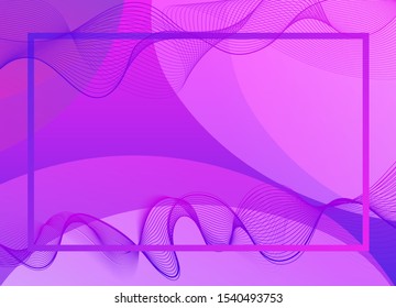 Frame template design with purple waves illustration