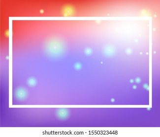Diseño de plantilla de cuadro con ilustración de luz roja y púrpura