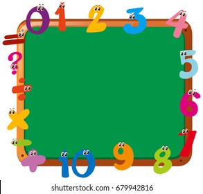 Frame template with different numbers illustration