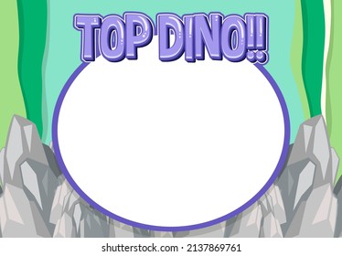 Frame template with dinosaur theme illustration