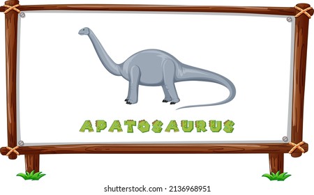 Frame template with dinosaurs and text apatosaurus design inside illustration