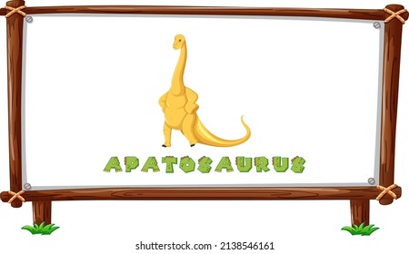 Bildvorlage mit Dinosauriern und Textapatosaurier-Design in der Illustration