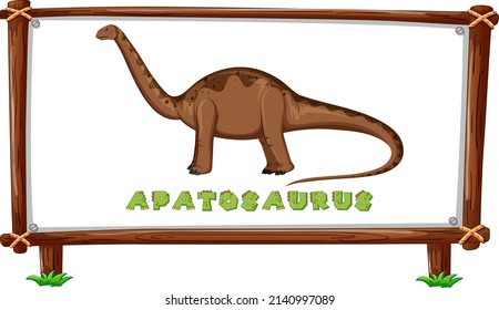 Frame template with dinosaurs and text apatosaurus design inside illustration