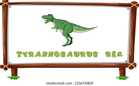 Frame template with dinosaurs and text tyrannosaurus rex design inside illustration