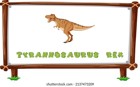 Frame template with dinosaurs and text tyrannosaurus rex design inside illustration
