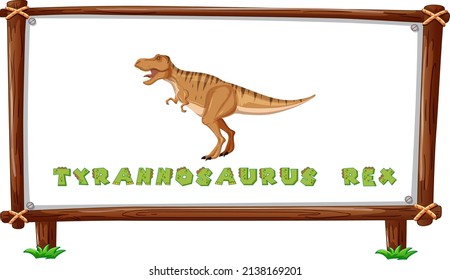 Frame template with dinosaurs and text tyrannosaurus rex design inside illustration