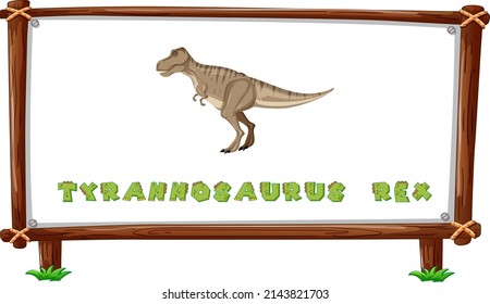 Frame template with dinosaurs and text tyrannosaurus rex design inside illustration