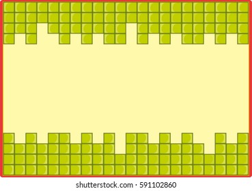 Frame template with green blocks background illustration