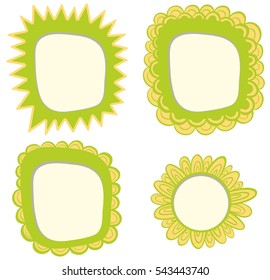 Frame template with green color illustration